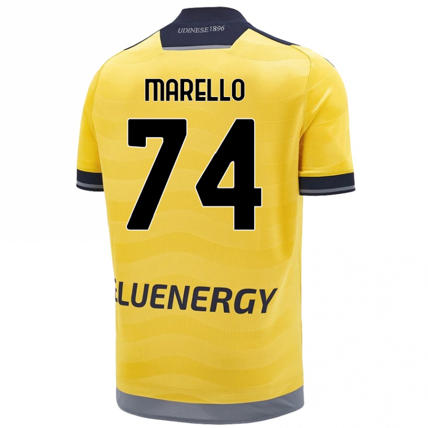 Kids Football Mattia Marello #74 Golden Away Jersey 2024/25 T-Shirt Canada