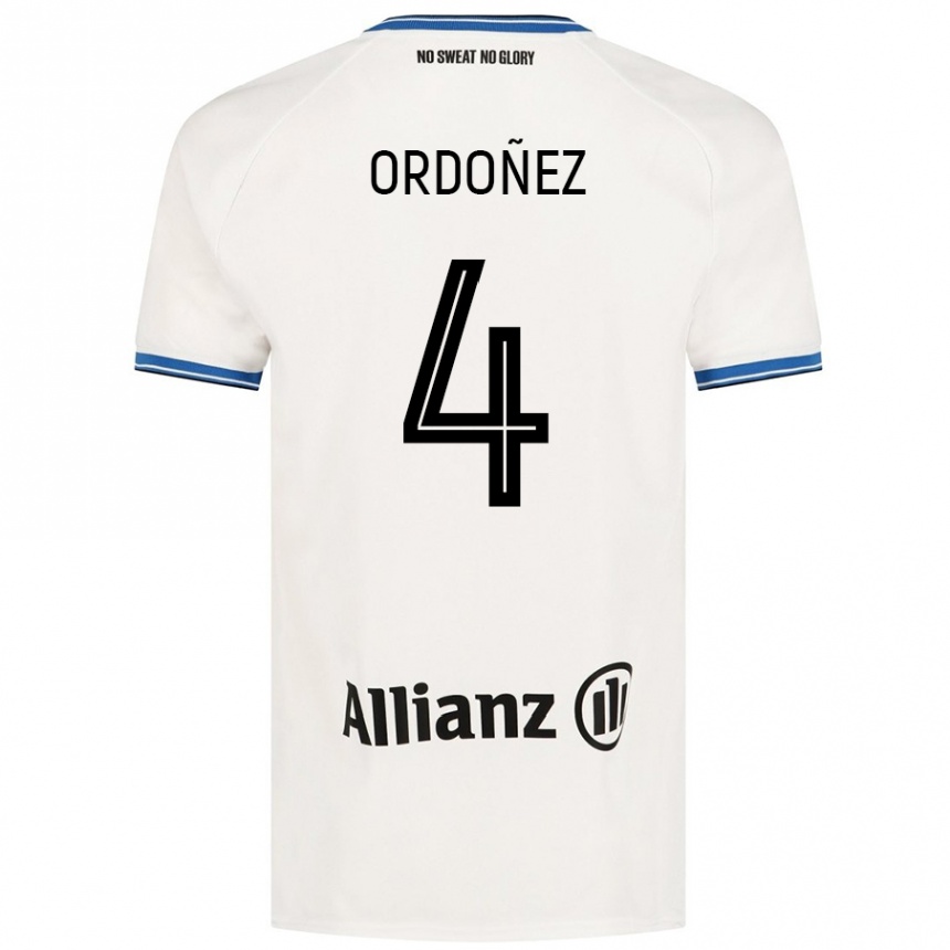 Kids Football Joel Ordóñez #4 White Away Jersey 2024/25 T-Shirt Canada