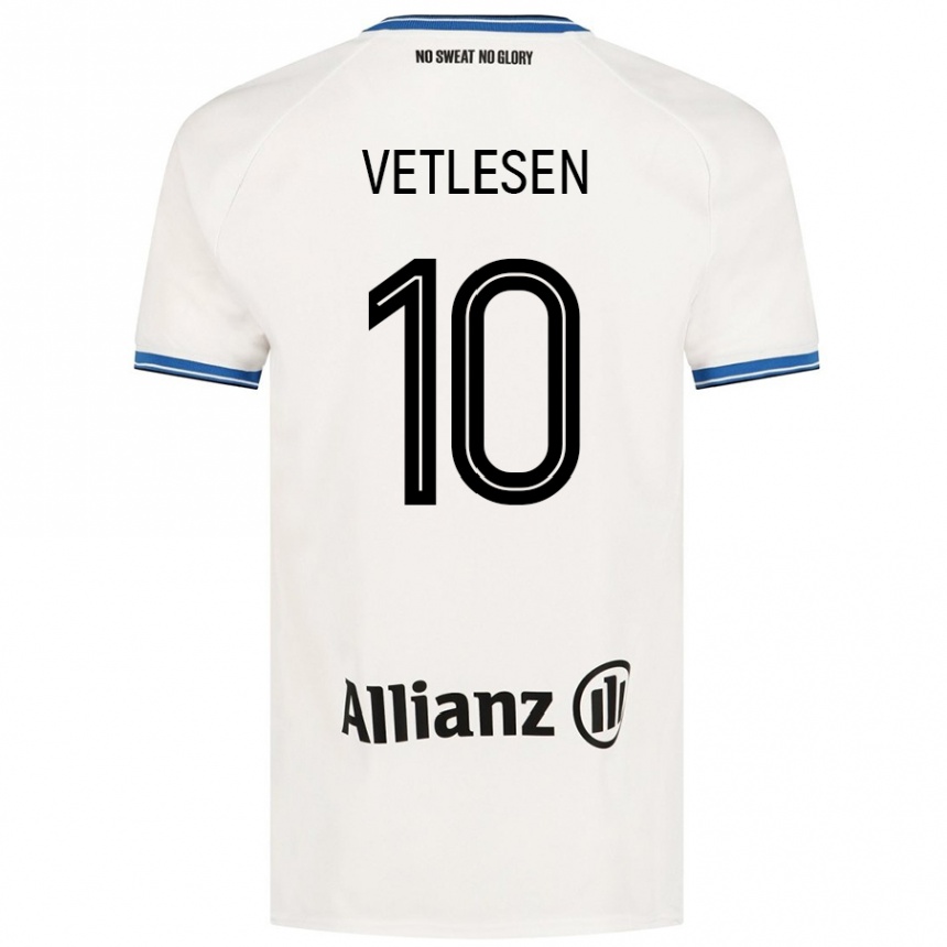 Kids Football Hugo Vetlesen #10 White Away Jersey 2024/25 T-Shirt Canada