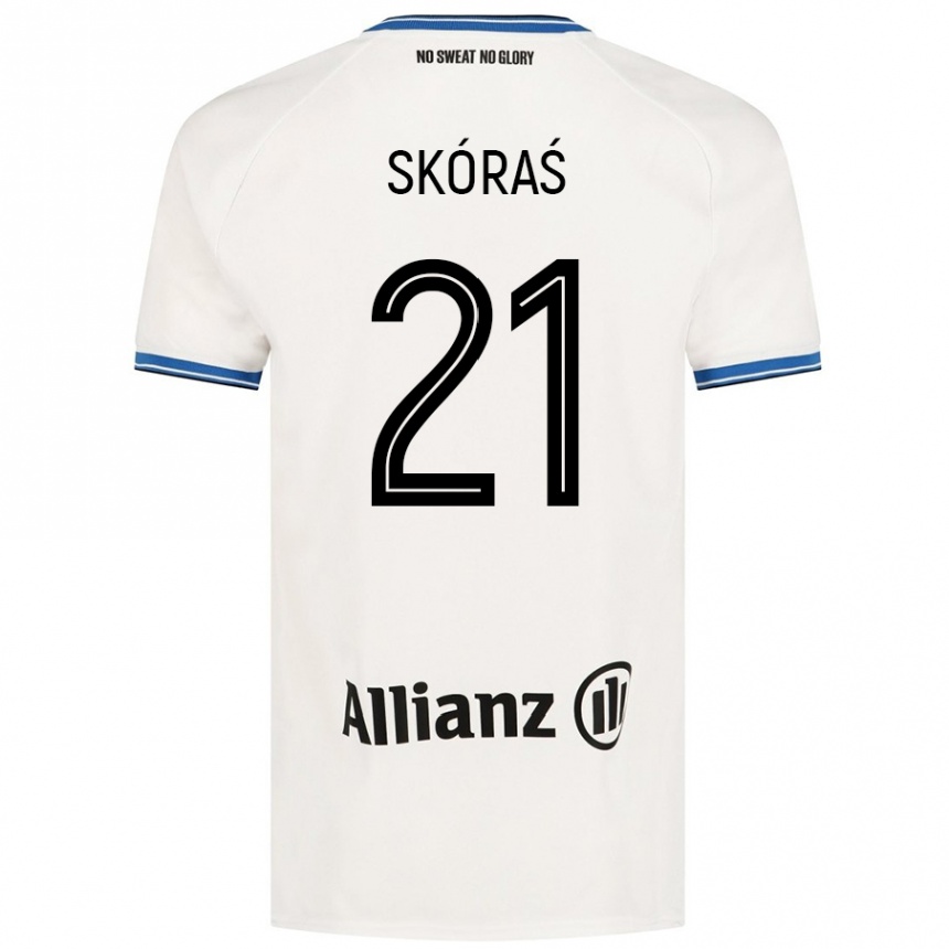 Kids Football Michal Skoras #21 White Away Jersey 2024/25 T-Shirt Canada