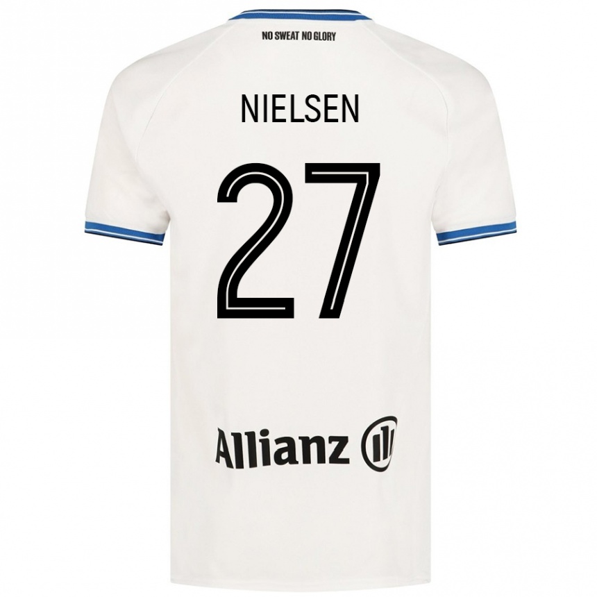 Kids Football Casper Nielsen #27 White Away Jersey 2024/25 T-Shirt Canada