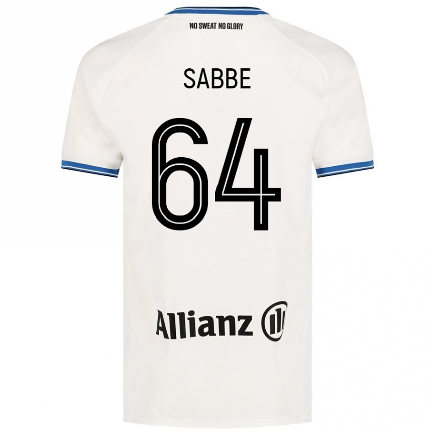 Kids Football Kyriani Sabbe #64 White Away Jersey 2024/25 T-Shirt Canada