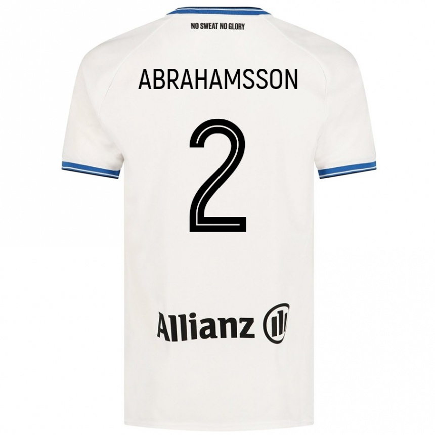 Kids Football Sejde Abrahamsson #2 White Away Jersey 2024/25 T-Shirt Canada