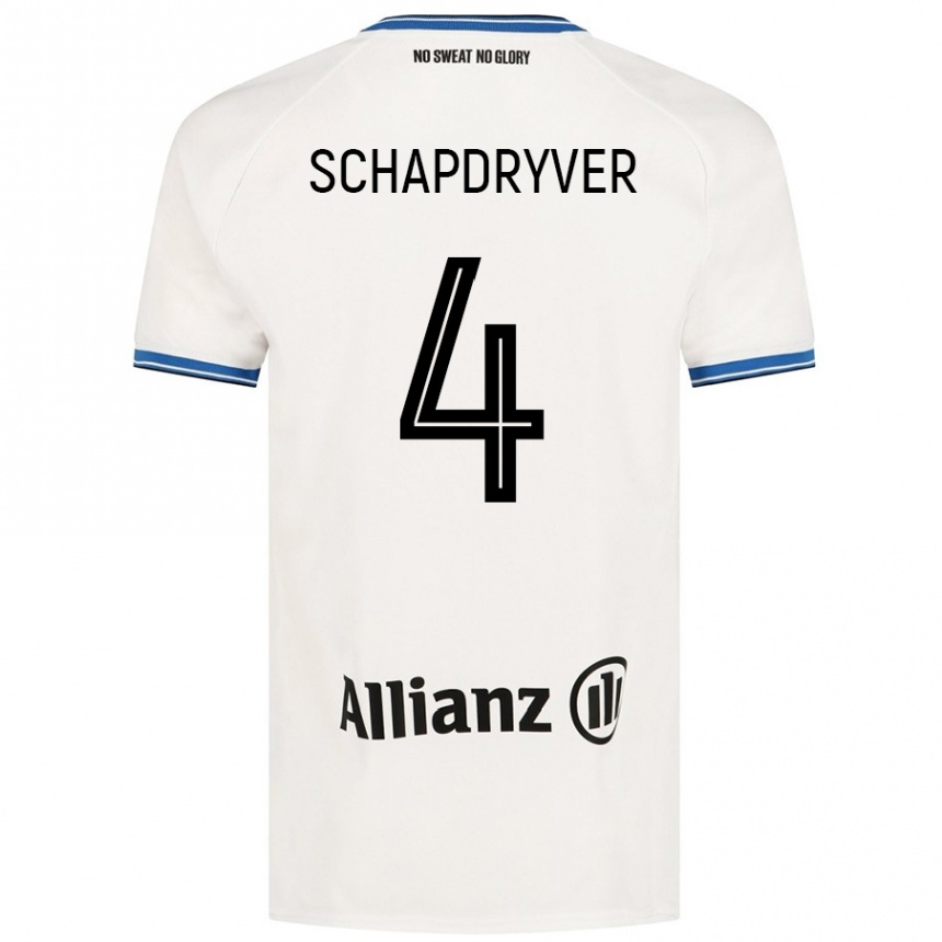 Kids Football Emely Schapdryver #4 White Away Jersey 2024/25 T-Shirt Canada