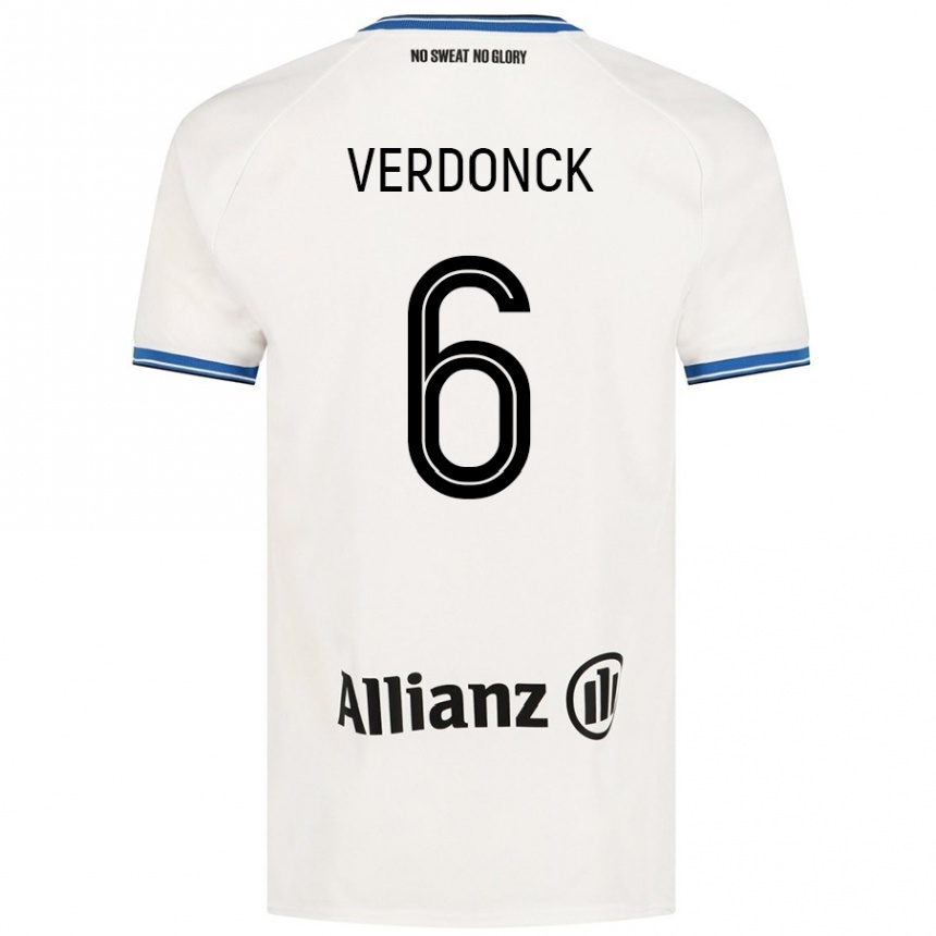 Kids Football Saar Verdonck #6 White Away Jersey 2024/25 T-Shirt Canada