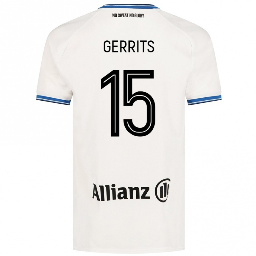 Kids Football Melanie Gerrits #15 White Away Jersey 2024/25 T-Shirt Canada