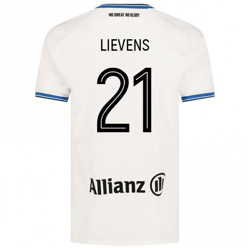 Kids Football Caitlin Lievens #21 White Away Jersey 2024/25 T-Shirt Canada