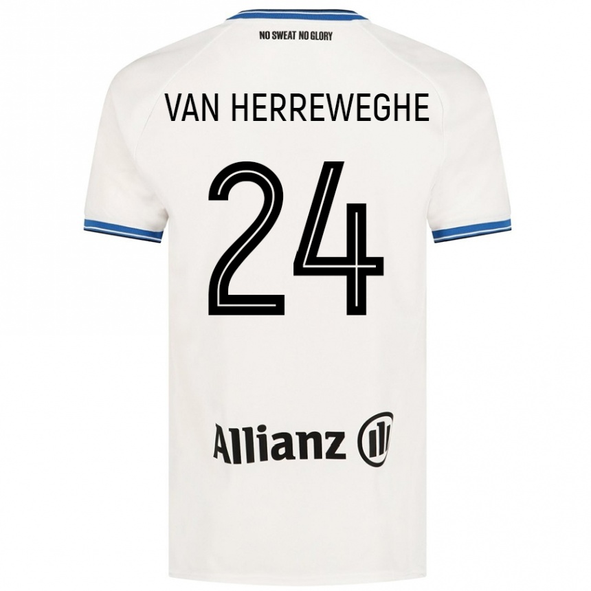 Kids Football Febe Van Herreweghe #24 White Away Jersey 2024/25 T-Shirt Canada