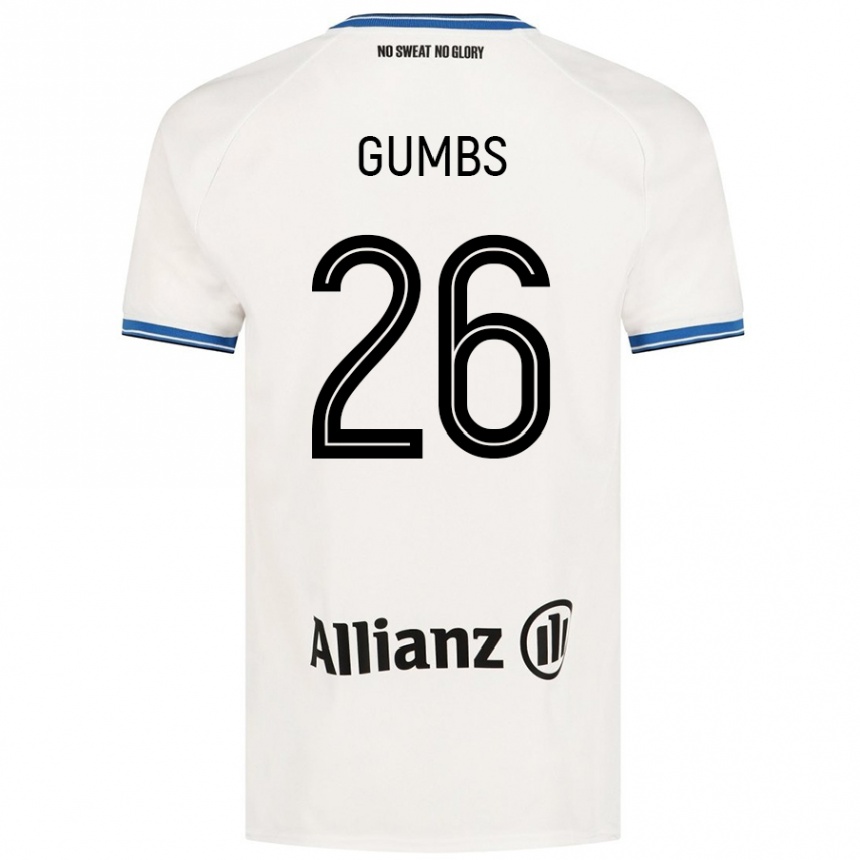 Kids Football Aisse Gumbs #26 White Away Jersey 2024/25 T-Shirt Canada