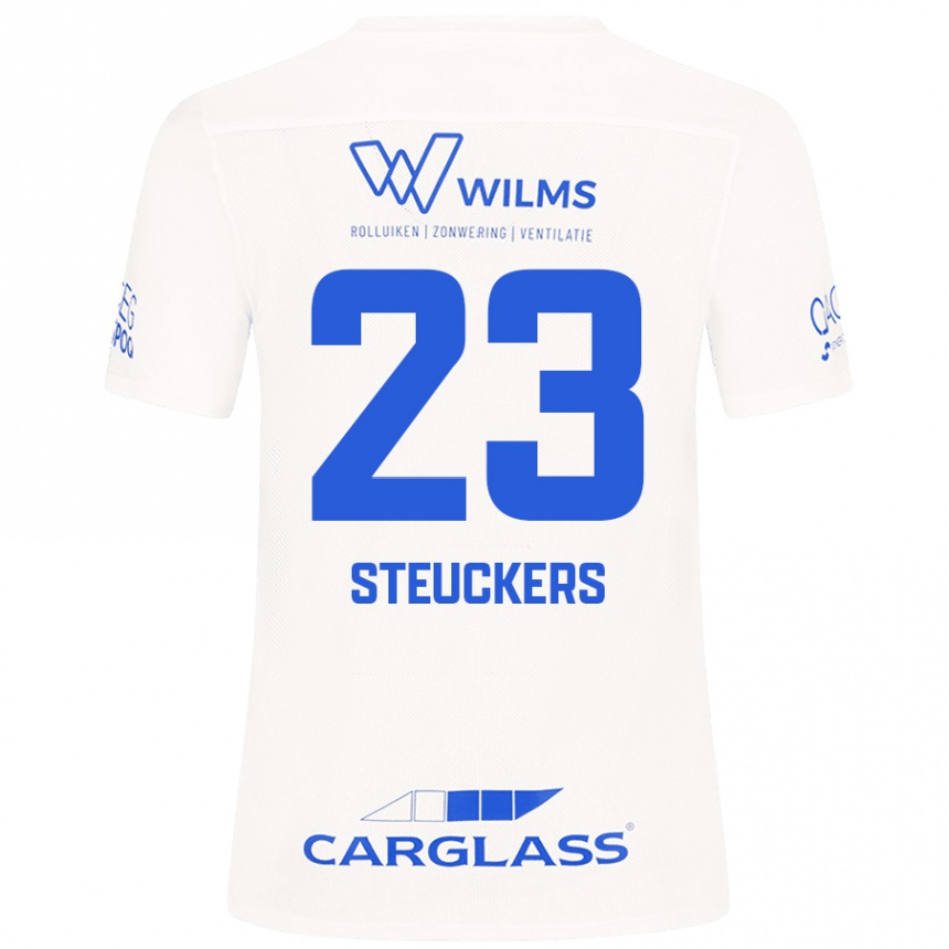 Kids Football Jarne Steuckers #23 White Away Jersey 2024/25 T-Shirt Canada