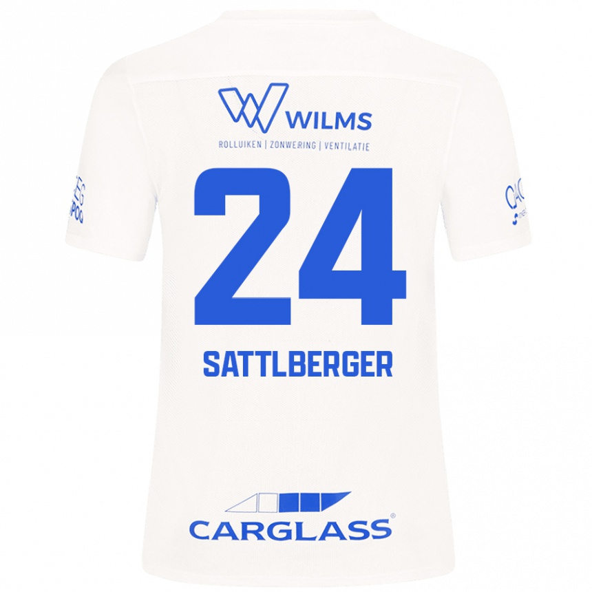 Kids Football Nikolas Sattlberger #24 White Away Jersey 2024/25 T-Shirt Canada