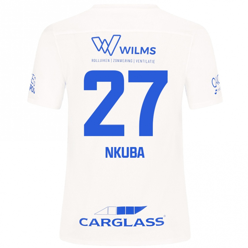 Kids Football Ken Nkuba #27 White Away Jersey 2024/25 T-Shirt Canada