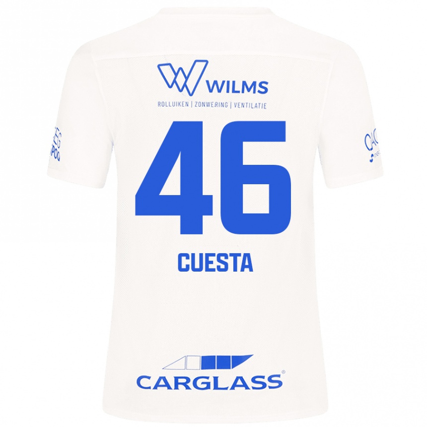 Kids Football Carlos Cuesta #46 White Away Jersey 2024/25 T-Shirt Canada