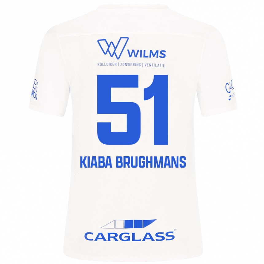 Kids Football Lucca Kiaba Brughmans #51 White Away Jersey 2024/25 T-Shirt Canada