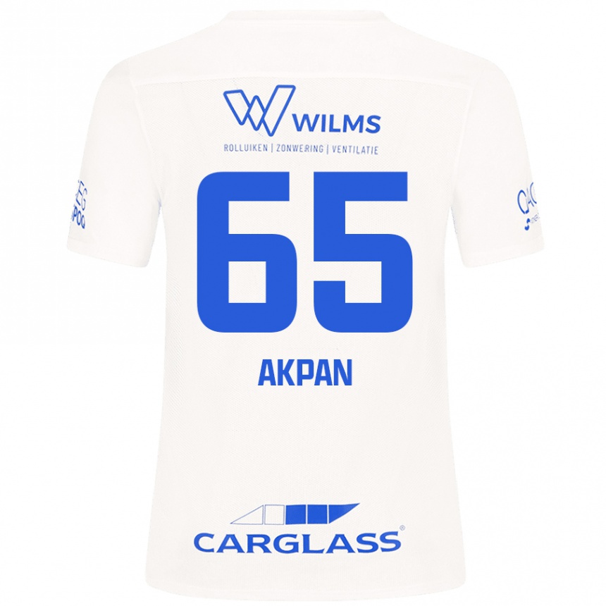 Kids Football Christian Akpan #65 White Away Jersey 2024/25 T-Shirt Canada