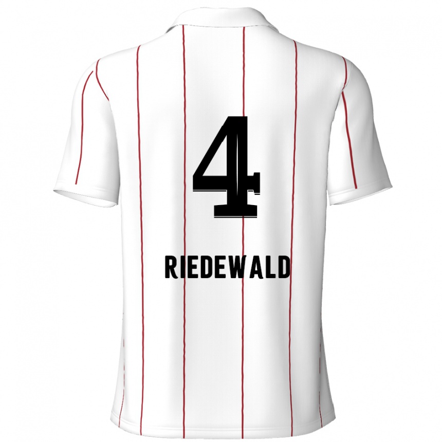 Kids Football Jairo Riedewald #4 White Black Away Jersey 2024/25 T-Shirt Canada