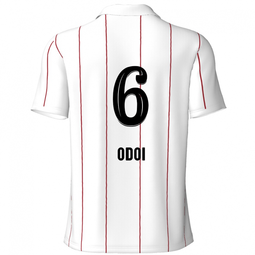 Kids Football Denis Odoi #6 White Black Away Jersey 2024/25 T-Shirt Canada