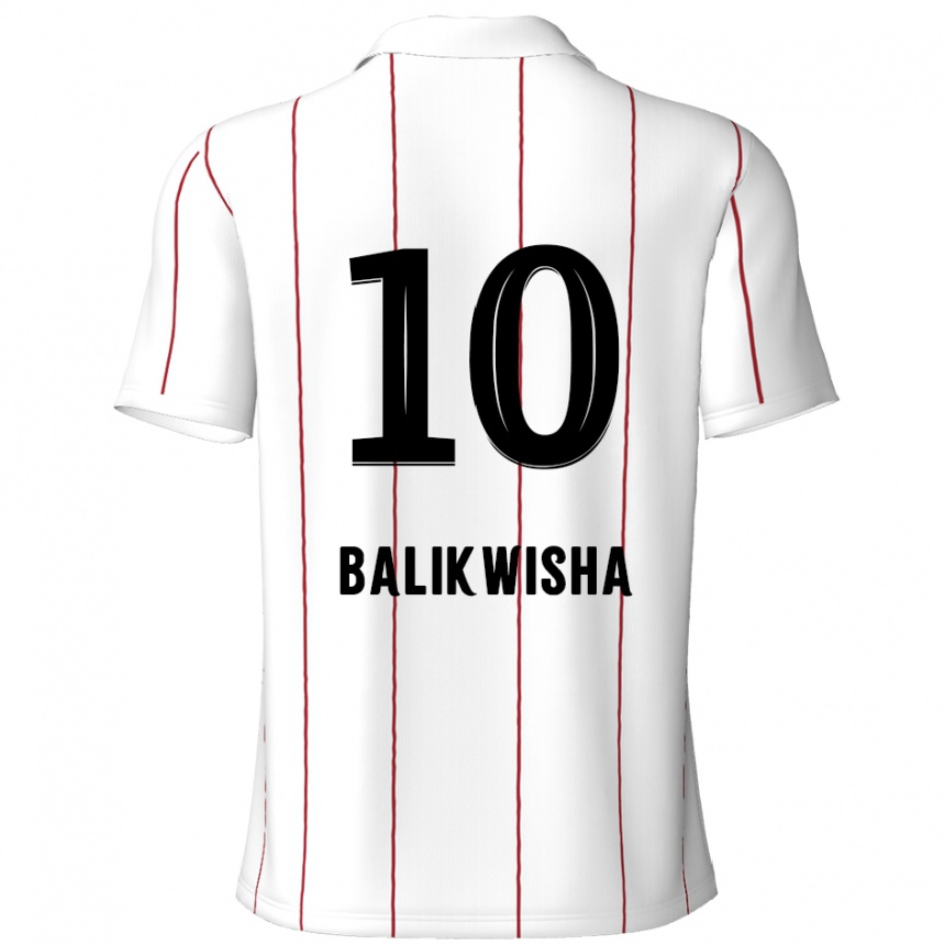 Kids Football Michel-Ange Balikwisha #10 White Black Away Jersey 2024/25 T-Shirt Canada