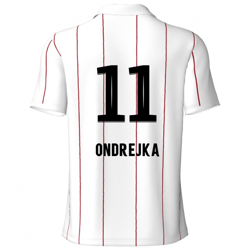 Kids Football Jacob Ondrejka #11 White Black Away Jersey 2024/25 T-Shirt Canada