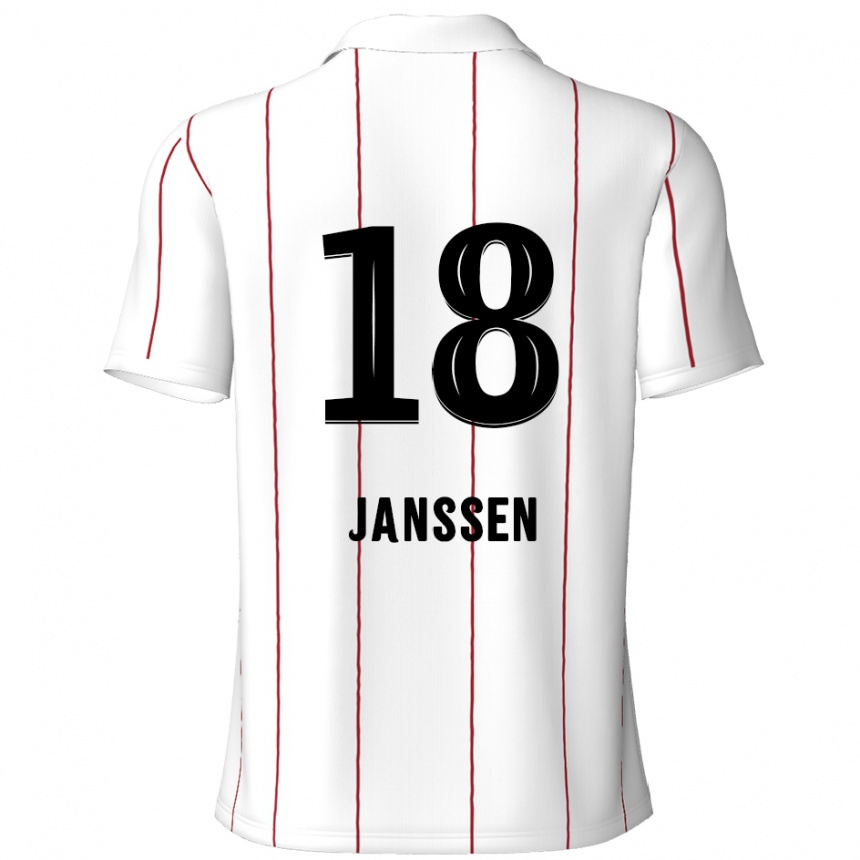 Kids Football Vincent Janssen #18 White Black Away Jersey 2024/25 T-Shirt Canada