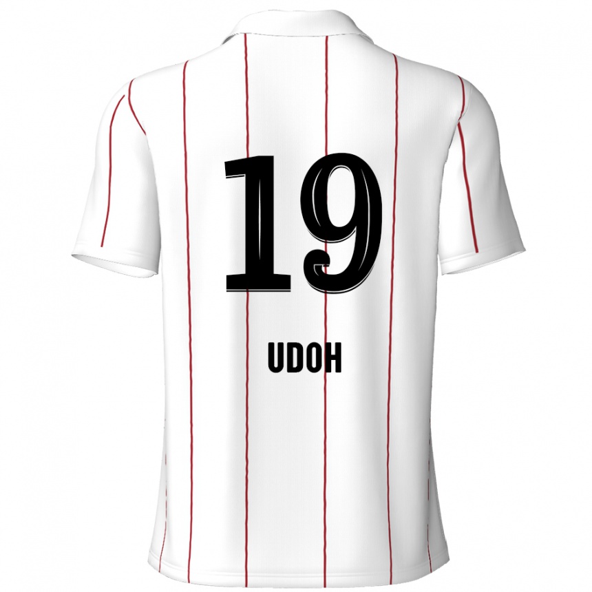 Kids Football Victor Udoh #19 White Black Away Jersey 2024/25 T-Shirt Canada