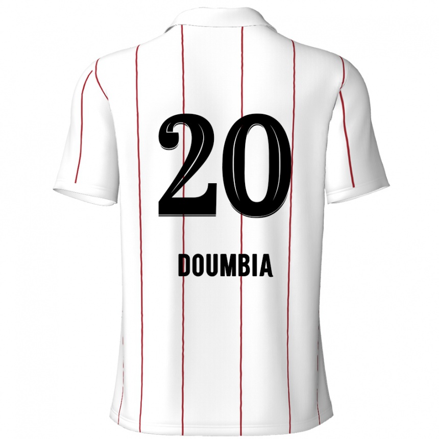 Kids Football Mahamadou Doumbia #20 White Black Away Jersey 2024/25 T-Shirt Canada