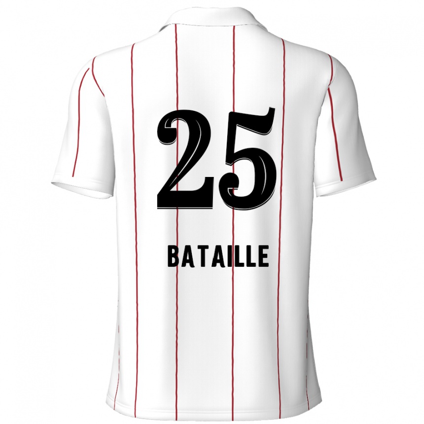 Kids Football Jelle Bataille #25 White Black Away Jersey 2024/25 T-Shirt Canada