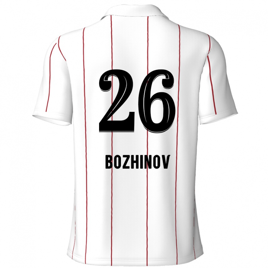 Kids Football Rosen Bozhinov #26 White Black Away Jersey 2024/25 T-Shirt Canada