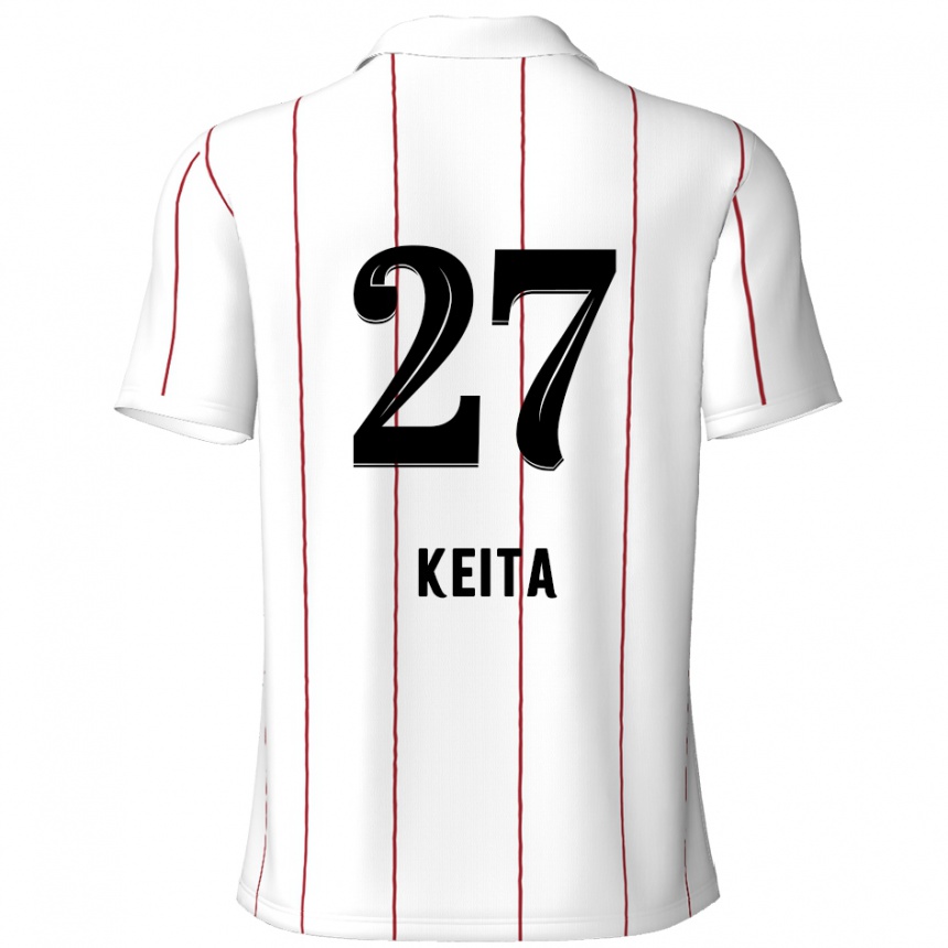 Kids Football Mandela Keita #27 White Black Away Jersey 2024/25 T-Shirt Canada