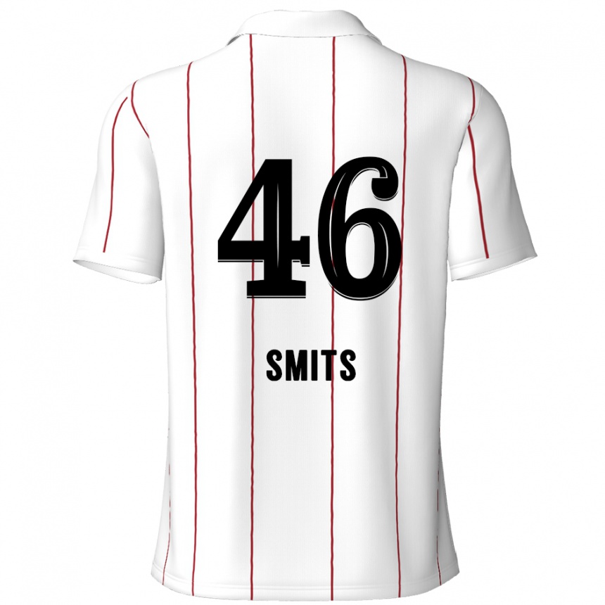 Kids Football Milan Smits #46 White Black Away Jersey 2024/25 T-Shirt Canada