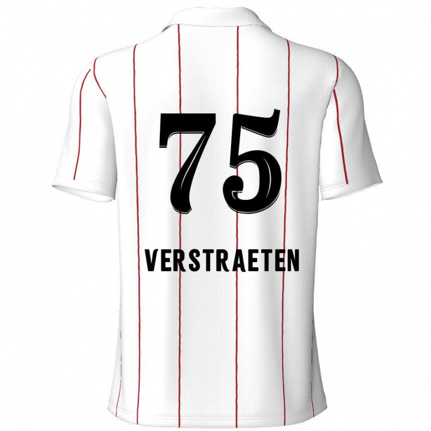 Kids Football Andreas Verstraeten #75 White Black Away Jersey 2024/25 T-Shirt Canada