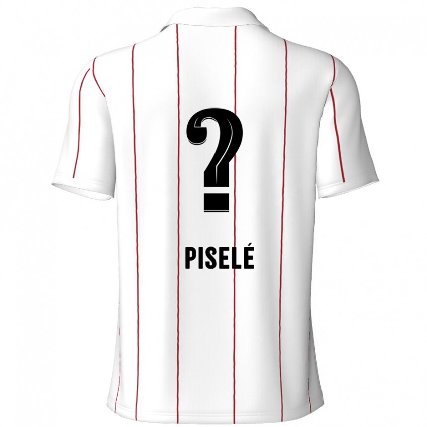 Kids Football Lowie Piselé #0 White Black Away Jersey 2024/25 T-Shirt Canada