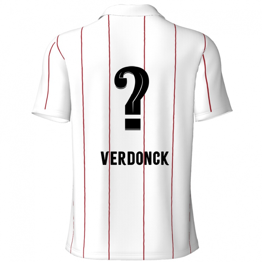 Kids Football Dries Verdonck #0 White Black Away Jersey 2024/25 T-Shirt Canada