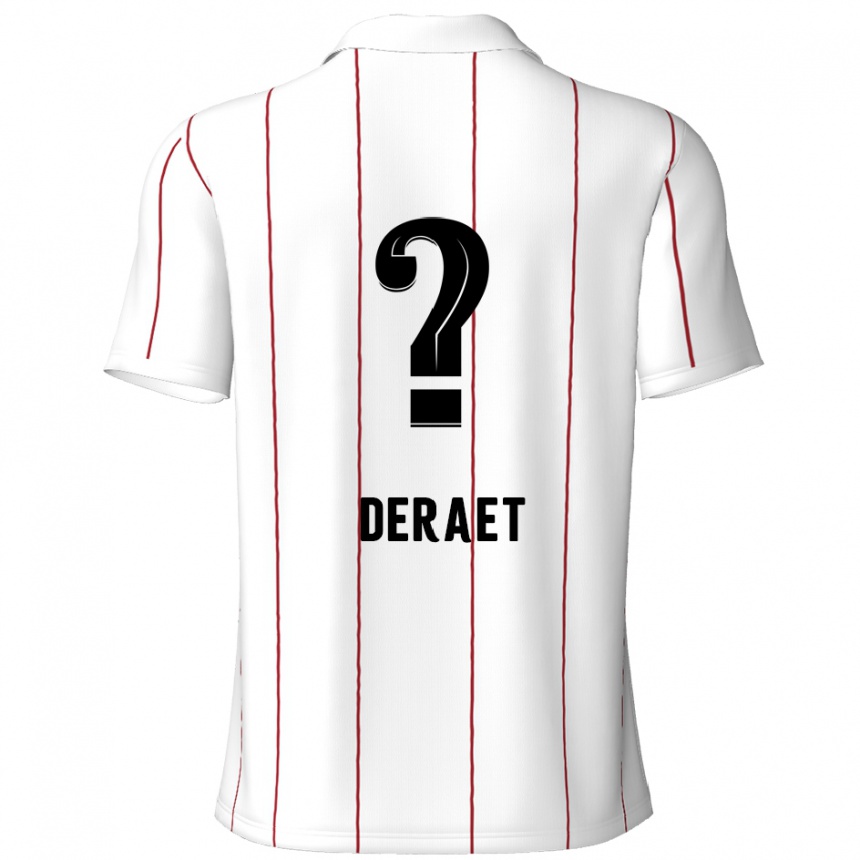 Kids Football Xavi Deraet #0 White Black Away Jersey 2024/25 T-Shirt Canada