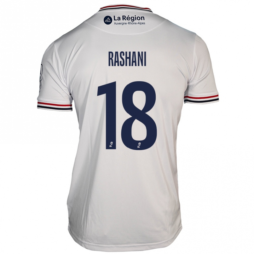 Kids Football Elbasan Rashani #18 White Away Jersey 2024/25 T-Shirt Canada