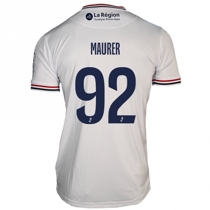 Kids Football Aïman Maurer #92 White Away Jersey 2024/25 T-Shirt Canada