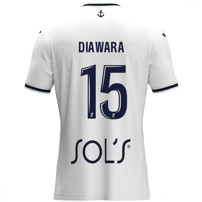 Kids Football Kandet Diawara #15 White Dark Blue Away Jersey 2024/25 T-Shirt Canada