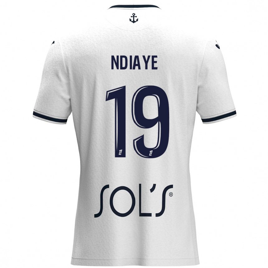 Kids Football Rassoul Ndiaye #19 White Dark Blue Away Jersey 2024/25 T-Shirt Canada