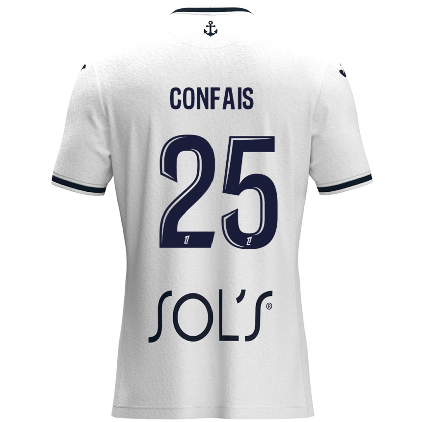 Kids Football Aloïs Confais #25 White Dark Blue Away Jersey 2024/25 T-Shirt Canada