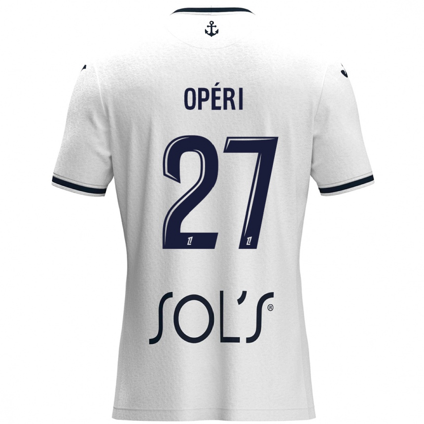 Kids Football Christopher Operi #27 White Dark Blue Away Jersey 2024/25 T-Shirt Canada