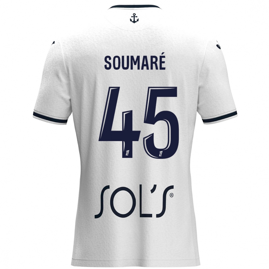 Kids Football Issa Soumaré #45 White Dark Blue Away Jersey 2024/25 T-Shirt Canada