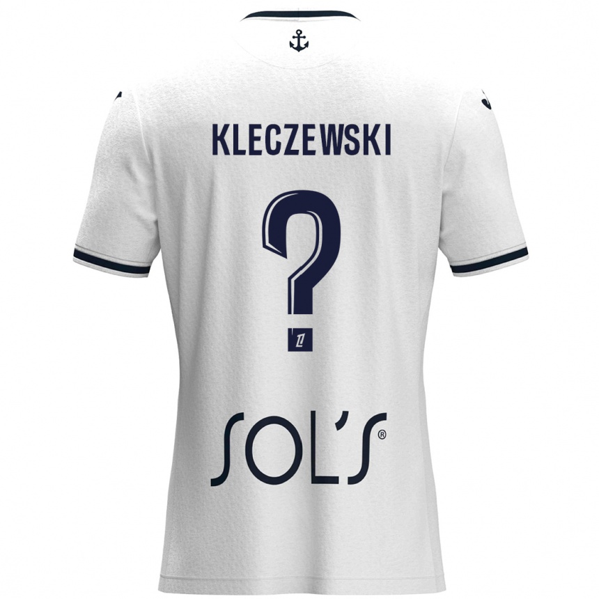 Kids Football Louise Kleczewski #0 White Dark Blue Away Jersey 2024/25 T-Shirt Canada