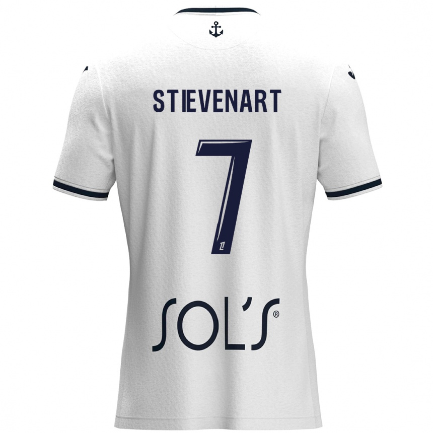 Kids Football Zoé Stievenart #7 White Dark Blue Away Jersey 2024/25 T-Shirt Canada