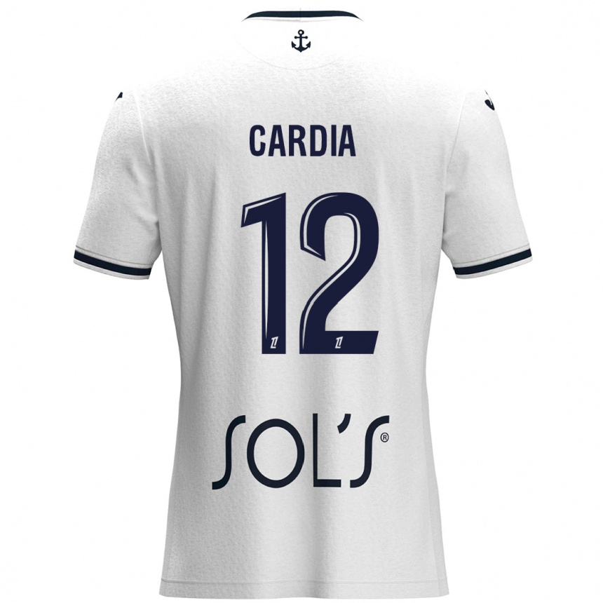 Kids Football Mickaëla Cardia #12 White Dark Blue Away Jersey 2024/25 T-Shirt Canada