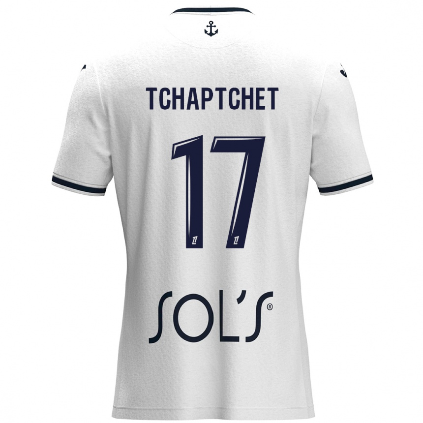 Kids Football Chanel Tchaptchet #17 White Dark Blue Away Jersey 2024/25 T-Shirt Canada