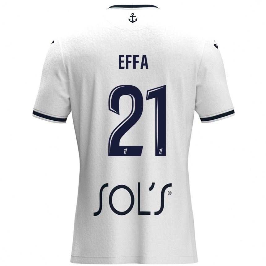 Kids Football Chancelle Effa Effa #21 White Dark Blue Away Jersey 2024/25 T-Shirt Canada