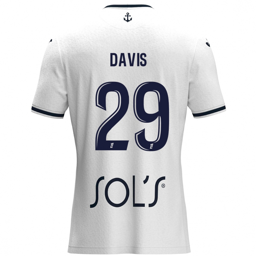 Kids Football Deja Davis #29 White Dark Blue Away Jersey 2024/25 T-Shirt Canada