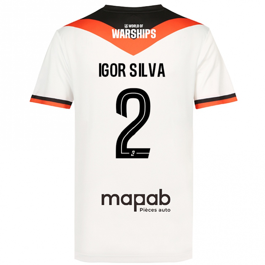 Kids Football Igor Silva #2 White Away Jersey 2024/25 T-Shirt Canada