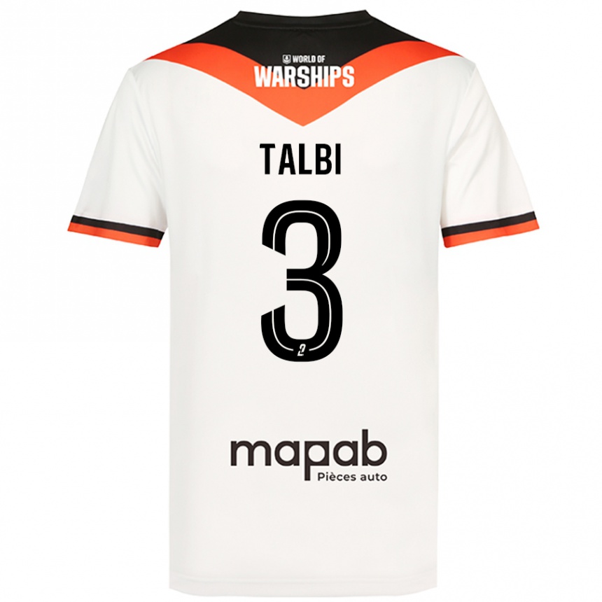 Kids Football Montassar Talbi #3 White Away Jersey 2024/25 T-Shirt Canada