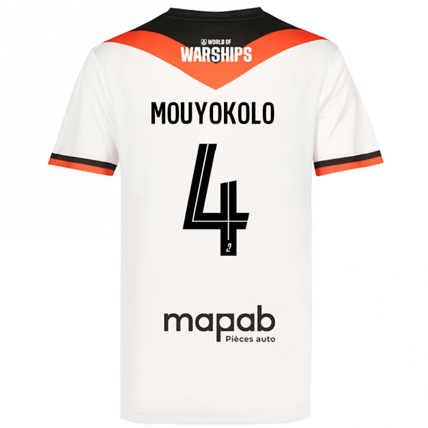 Kids Football Loris Mouyokolo #4 White Away Jersey 2024/25 T-Shirt Canada